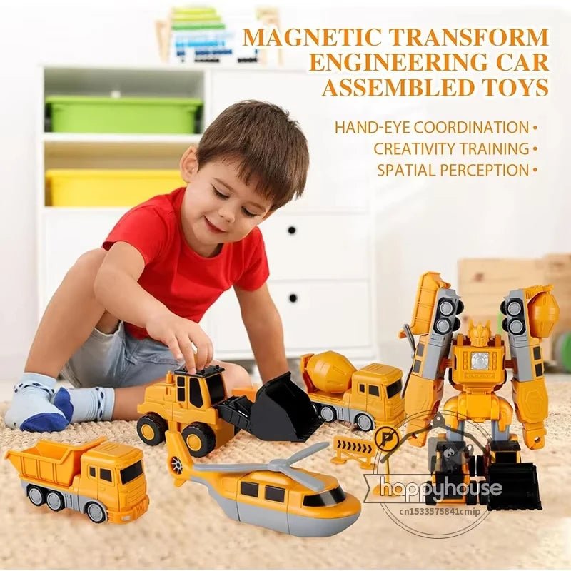 Transforming Robot Car Toy - Magnetic Blocks for Kids - silverfoxgoods